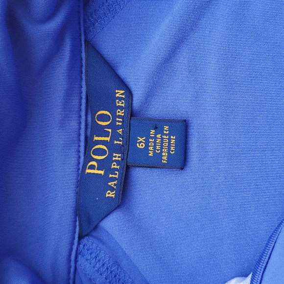 Polo Ralph Lauren Golf II Pullover Blue Gingham UPF 40+ Long Sleeve Top 6X Youth - Picture 6 of 9